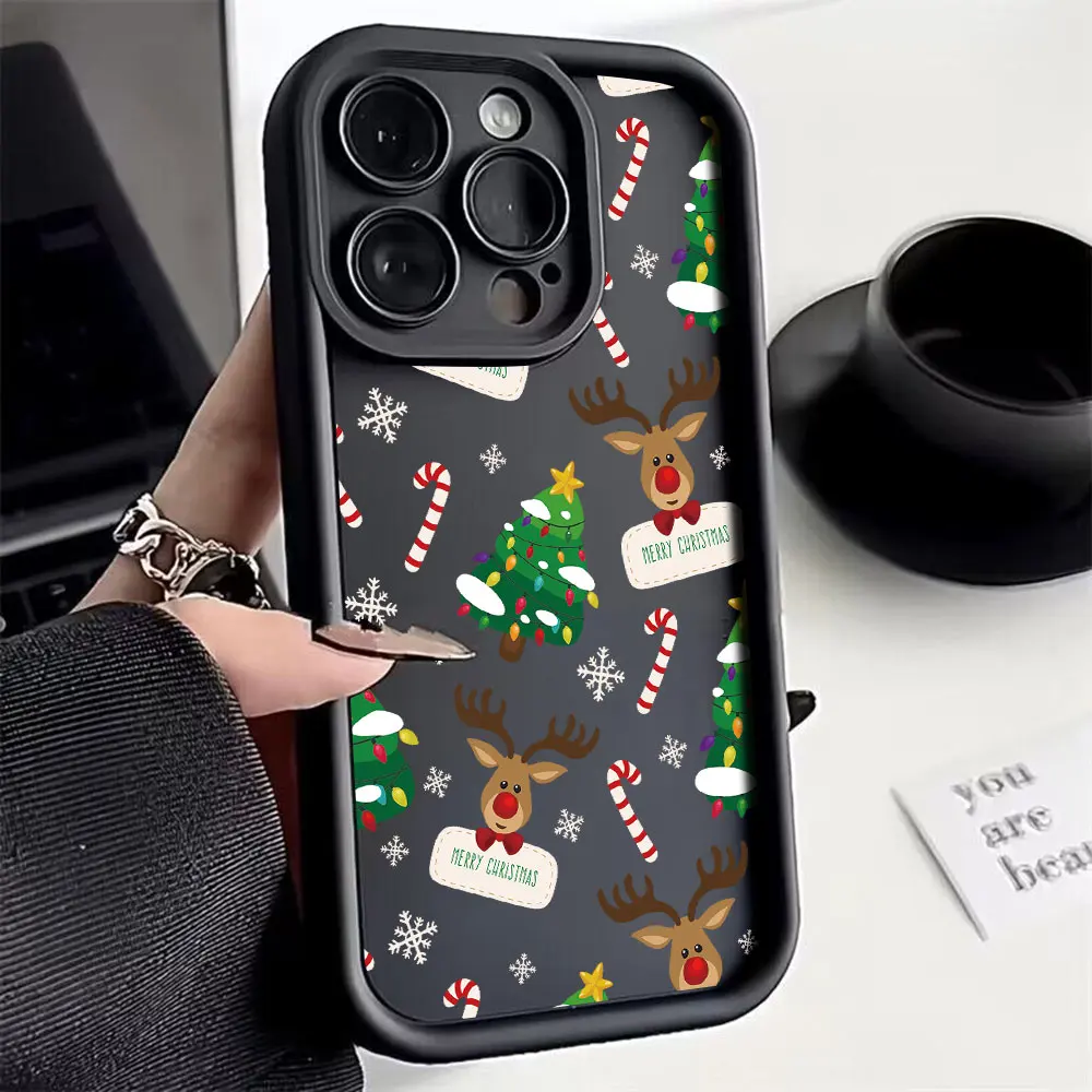 Santa Claus Elk Snowman Christmas Phone Case For Xiaomi Redmi Note 9 9S 10 10C 11 12 12C 13 13C 14C A3 K30 Pro Plus 4G 5G Cover