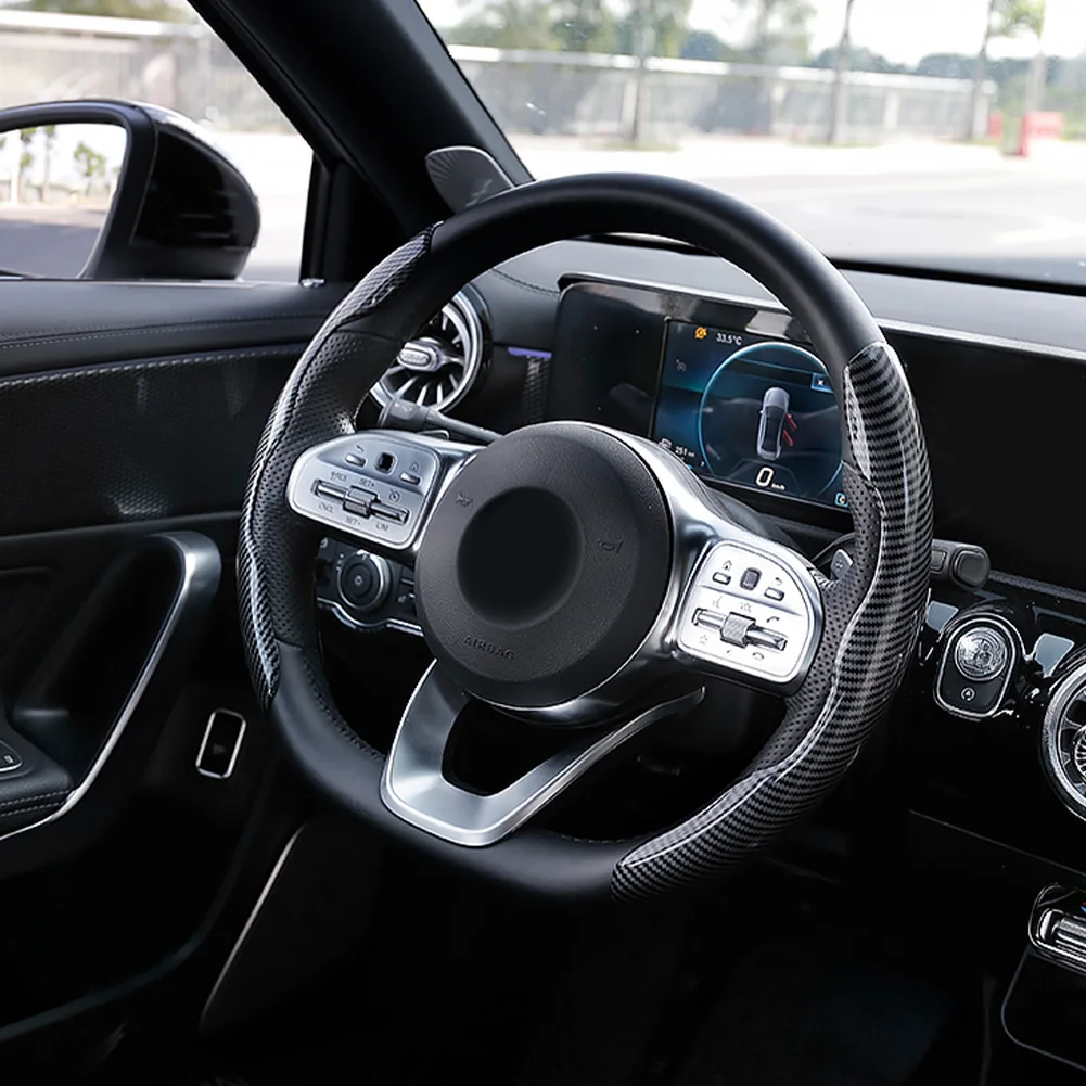 Car steering wheel handle sleeve carbon fiber water transfer printing technology steering wheel card sleeve