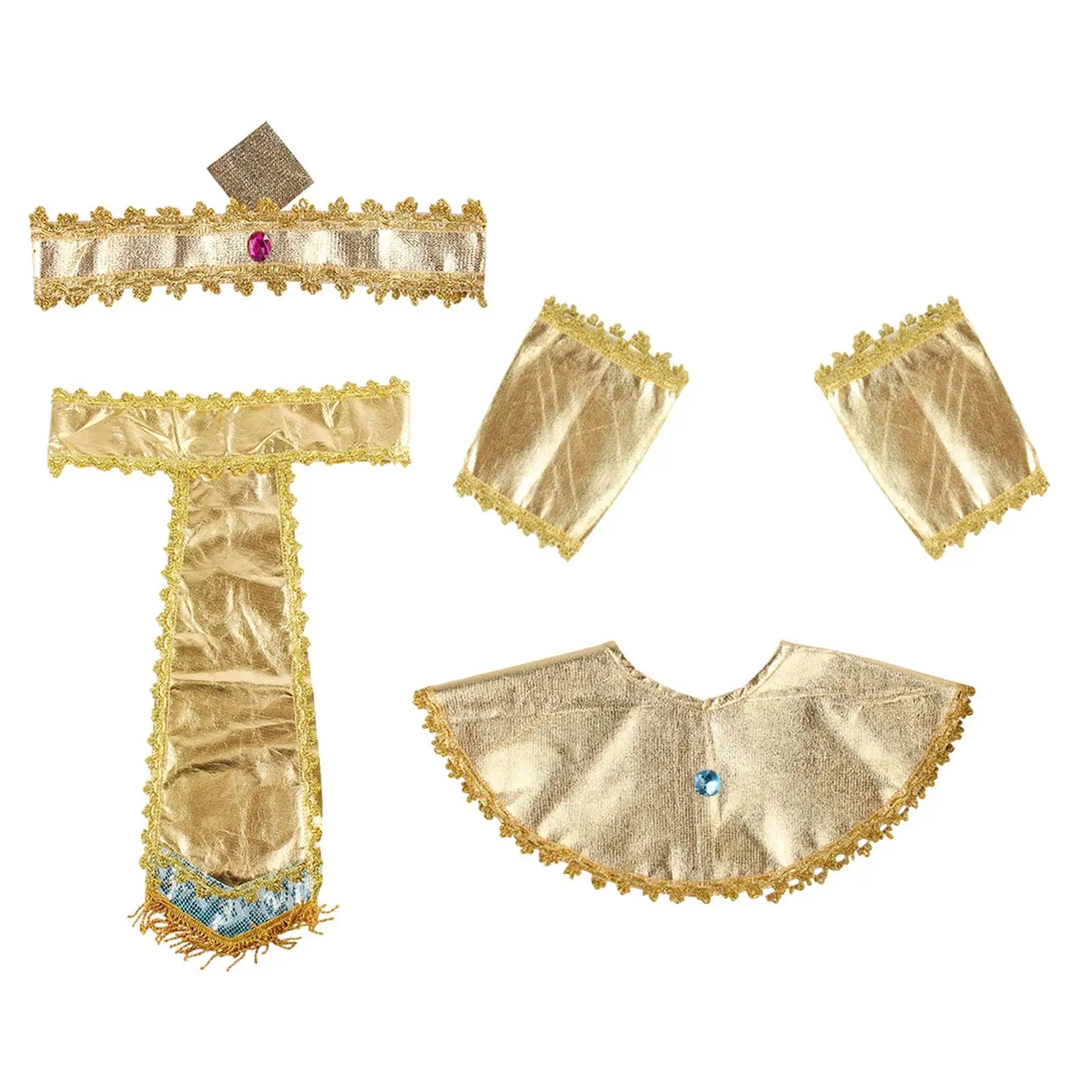

Adult Egyptian Costume Accessories Carnival Event Belt Collar Cuffs Headwear