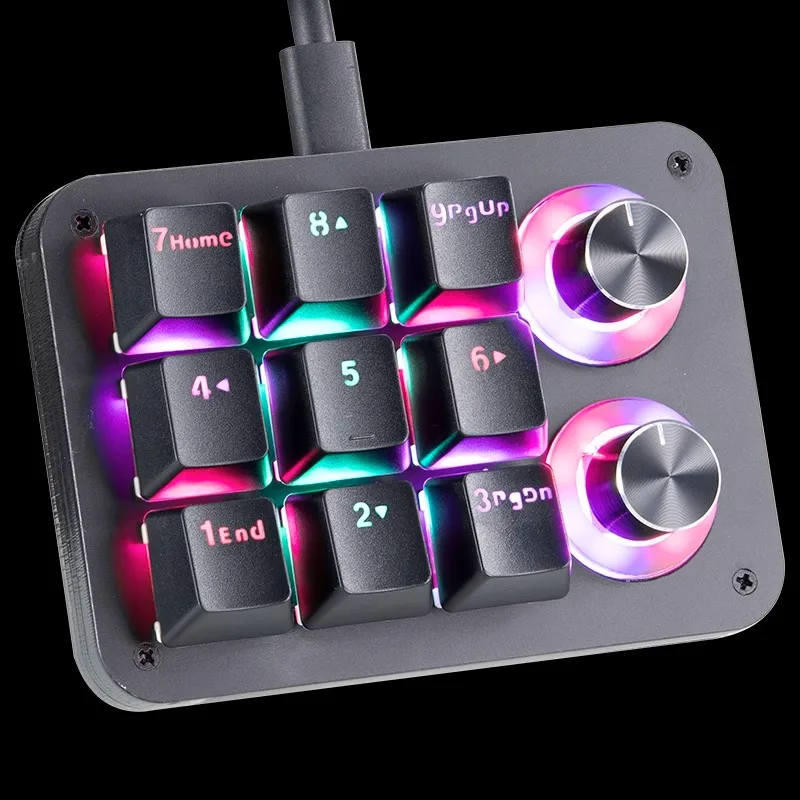 E9s Mechanical Keyboard 9 Key Dual Knob RGB Osu Macro Programming Mini Portable Full Key Built-in Chip Storage Custom Keypad