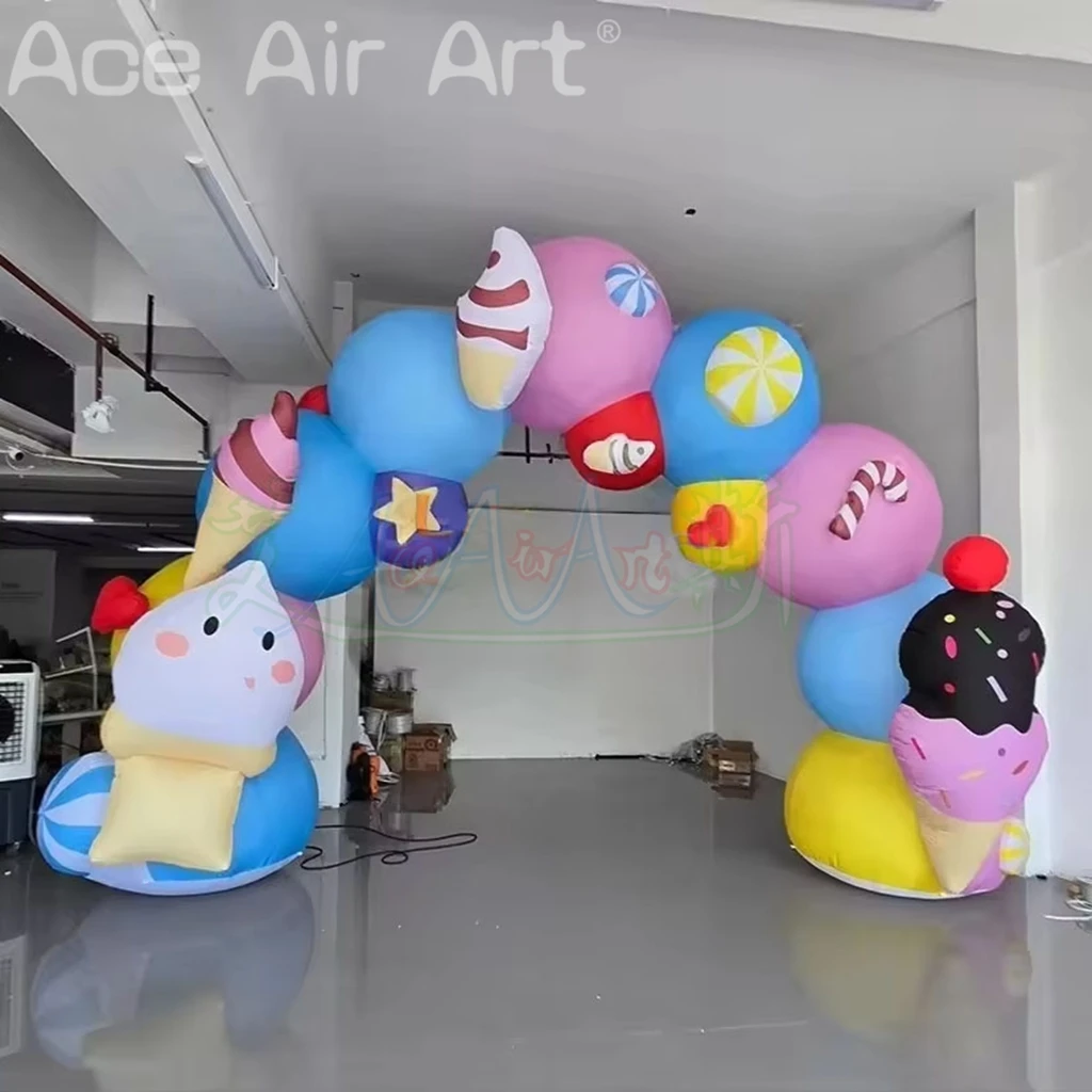 حفلة عيد ميلاد نفخ الحلو مدخل قوس في الهواء الطلق نفخ الآيس كريم قوس بوابة مدخل لتزيين الحدث