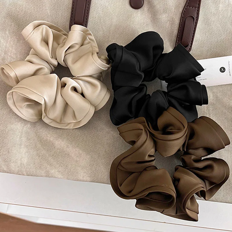 Élastiques à cheveux en satin simples pour femmes et filles, accessoires de mode pour queue de cheval, chouchous élastiques