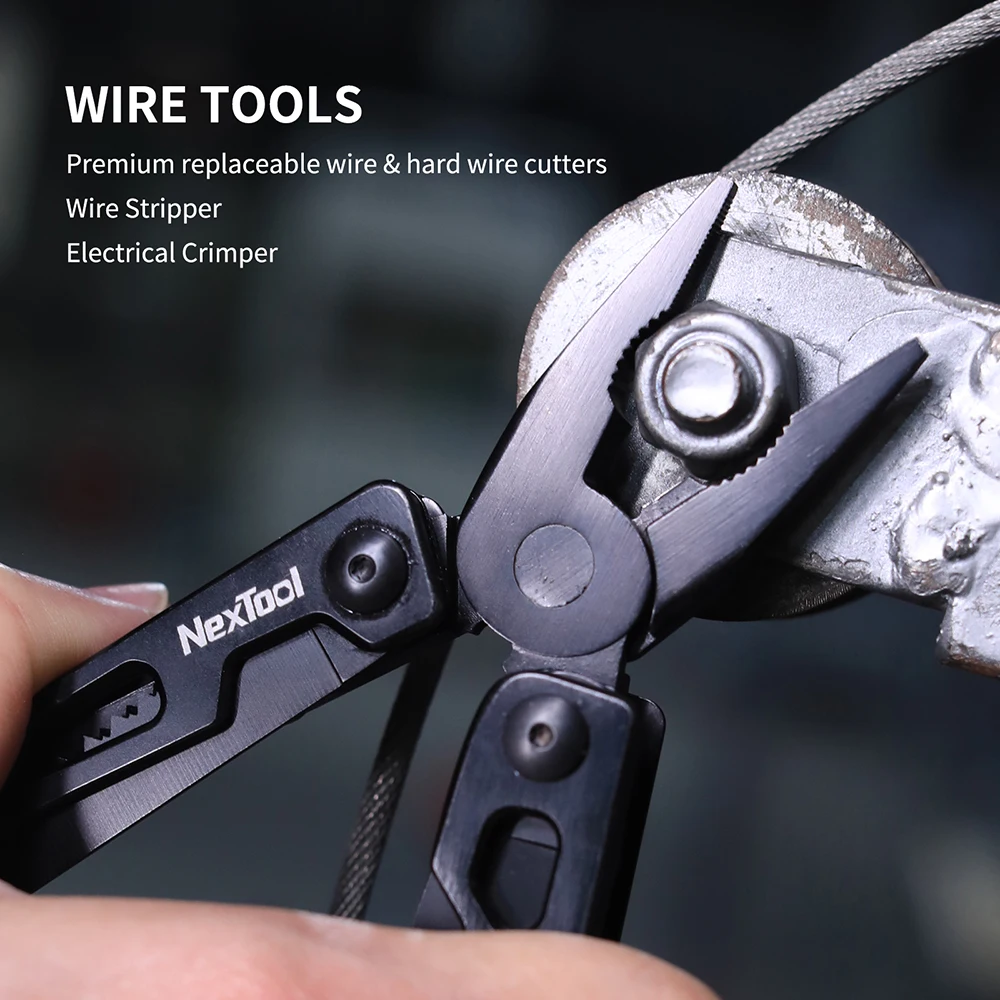 NexTool 9 In 1 Multi-Function Wrench Knife Folding Tool Multi-Purpose Pliers Wood Saw Slotted Screwdrivers Camping Multitools