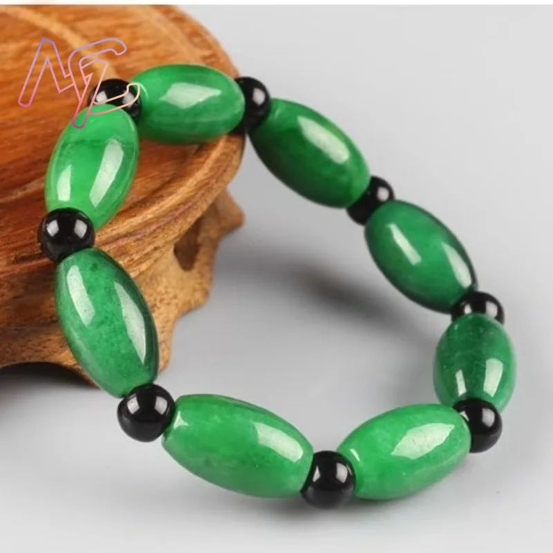 

10pc Natural Dried Green Rice Beads DIY Bracelet Earring Charm Jadeite Jewellery Fashion Accessories Amulet Gifts