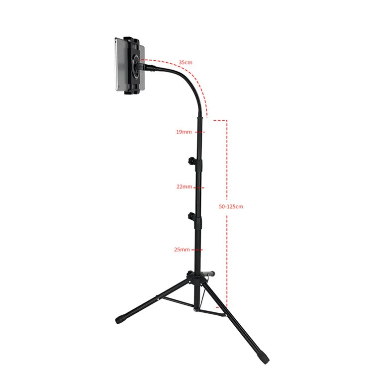 Hot Sale 360 Rotation Gooseneck Floor Stand For 4.7"-12.9" iPad Phone Live Streaming