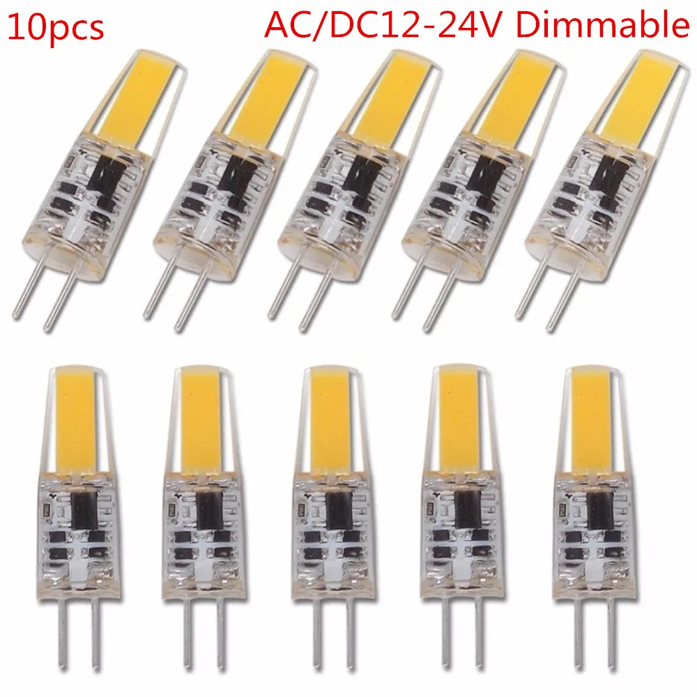 10pcs/lot 3W G4 LED Dimmable Bulb AC/DC12-24V COB LED Light Replace Traditional of Halogen Bulb for Spotlight Chandelier