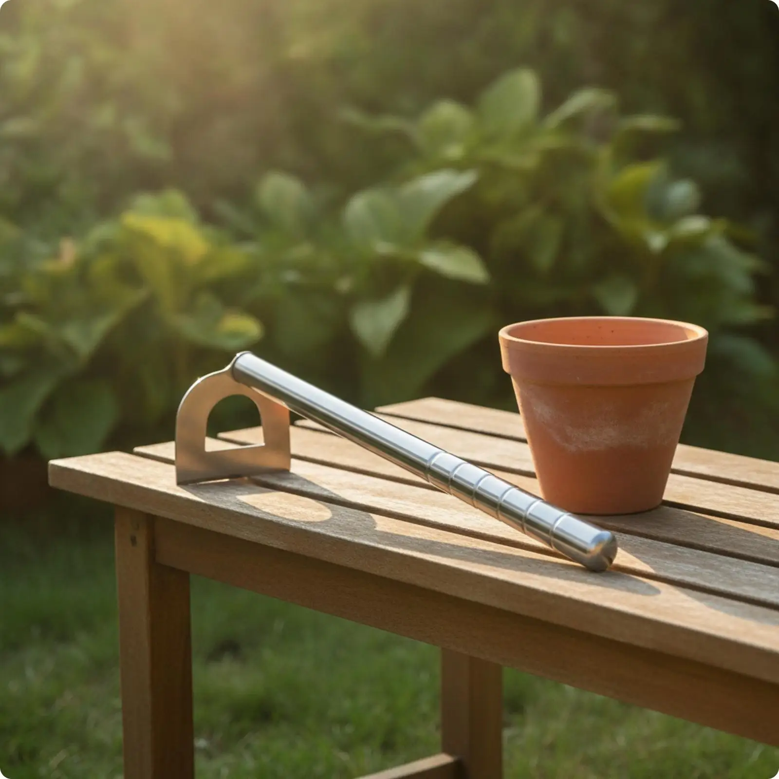 Garden Hand Tool with Hollow Hoe Head | Convenient Hanging Hole, for Soil Loosening
