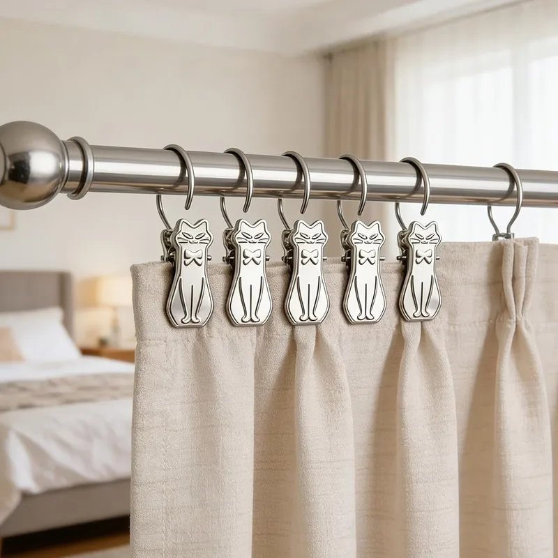 Decorative Home Accent Animal Shape Curtain Hooks 36 pcs, perfect for Home Cute Decoration, Cute Cat Shape Design