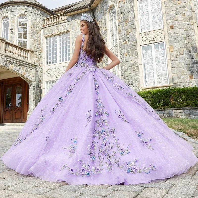 Customized Elegant Dignified Delicate  Colorful Floral Appliques Sleeveless Wedding Dresses Charming Temperament Bridal Gowns