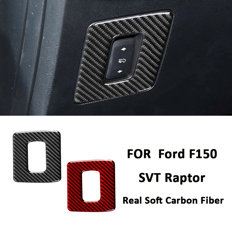 Carbon Fiber Car Accelerator Brake Pedal Height Adjust Control Switch Button Panel Decoration Sticker For Ford F-150 SVT Raptor