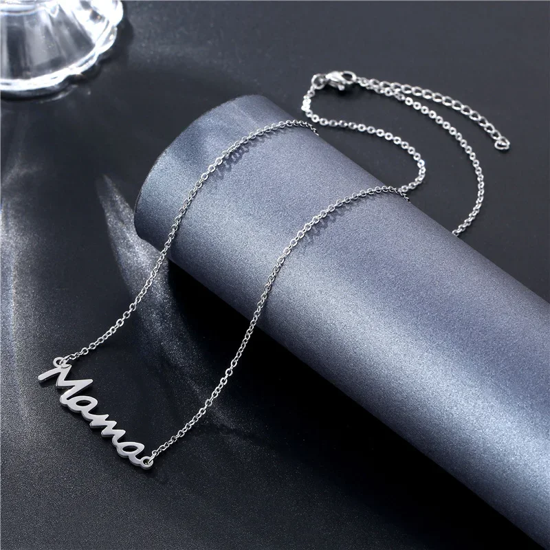 Collar con colgante de letras de acero inoxidable para mujer, regalos de amor para madres, joyería para mamá, accesorios de envío directo, Bisutería