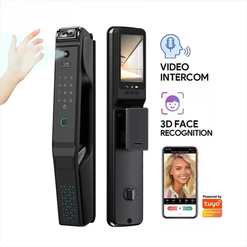 Intelligent Keyless Tuya App Smart Lock Wifi Door Control Palm Print 3D Face Fingerprint Recognition Door Lock with Camera
