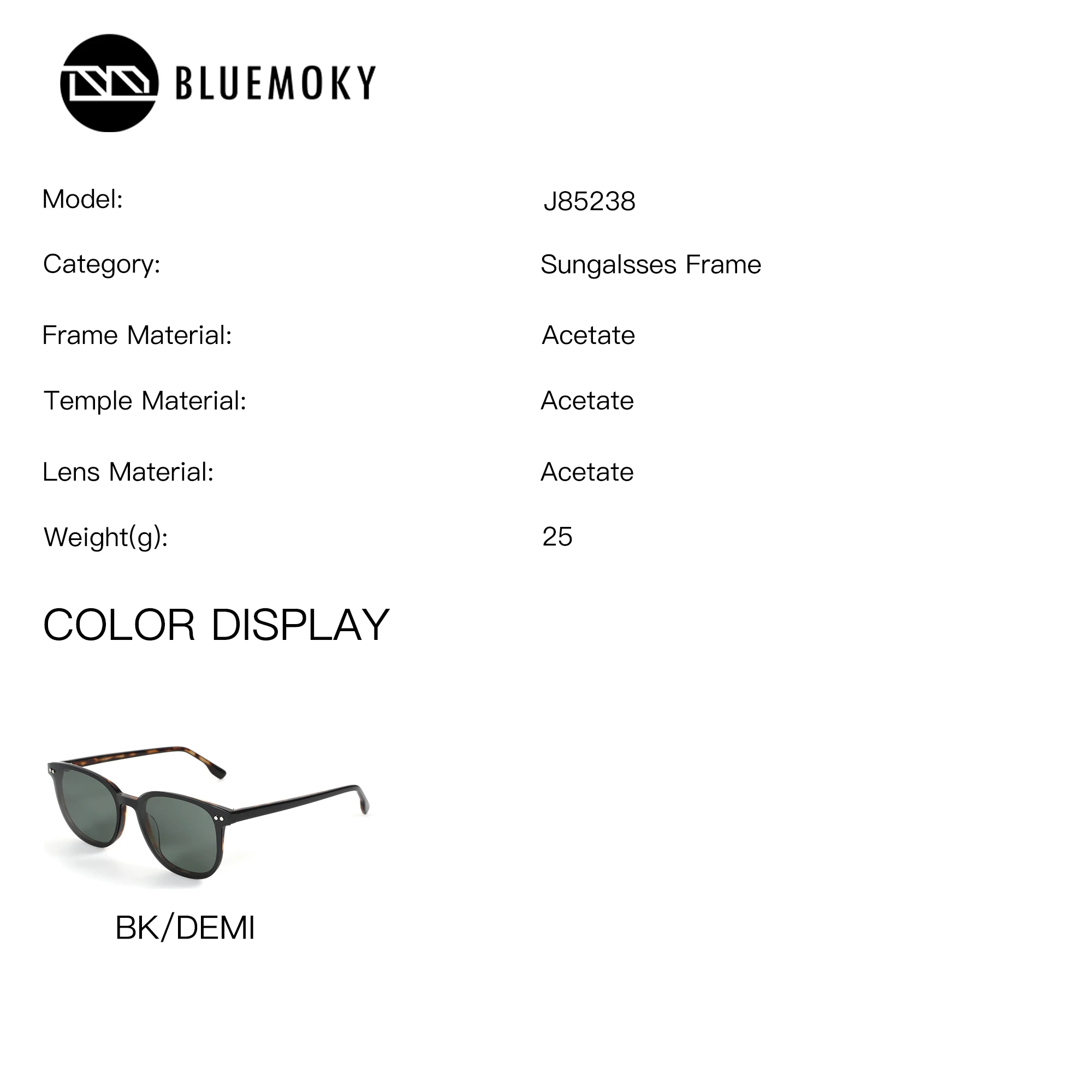 BLUEMOKY Square Acetate Magnetic Clip On Prescription Glasses For Men UV400 Progressive Eyeglasses Myopia Optical Eyewear