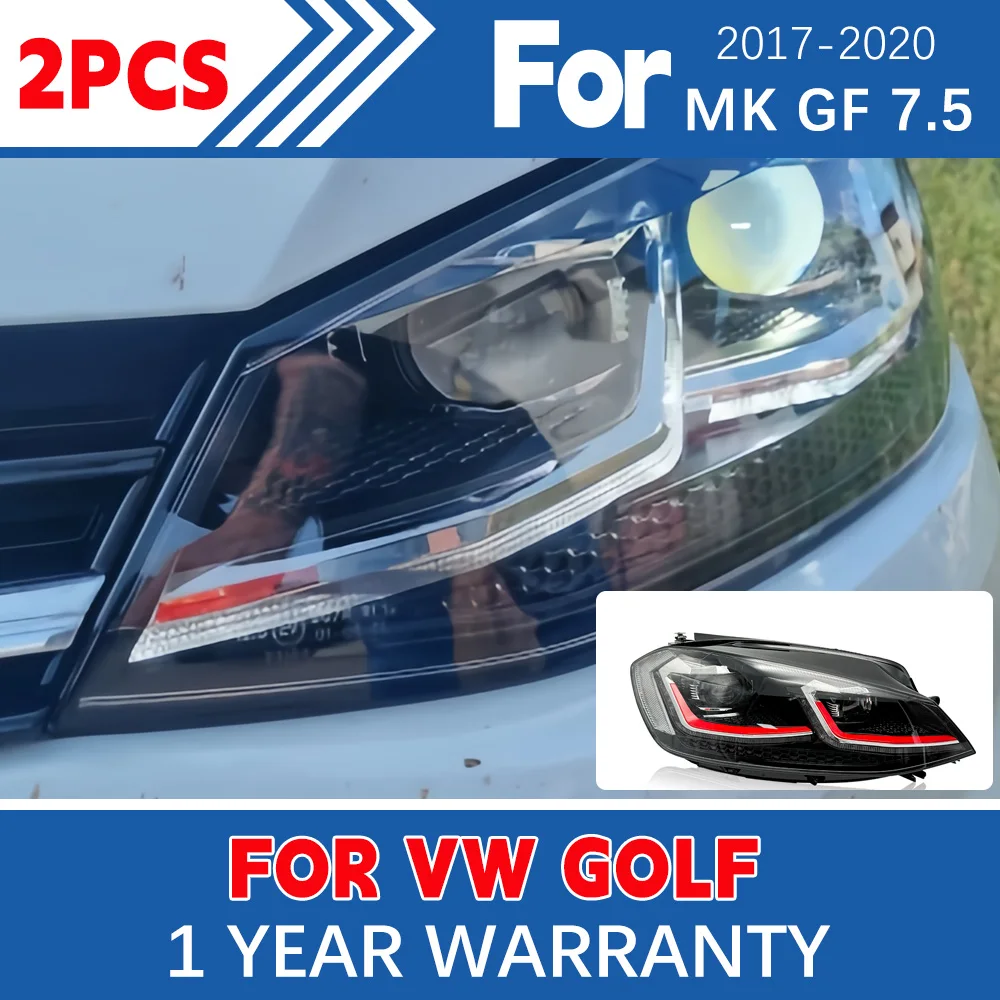 

Автомобильные фары для Vw Mk 7.5 2017-2020 12 В светодиодные автомобильные фары Plug And Play Drl динамический сигнальный светильник для линз Golf 7.5 аксессуары