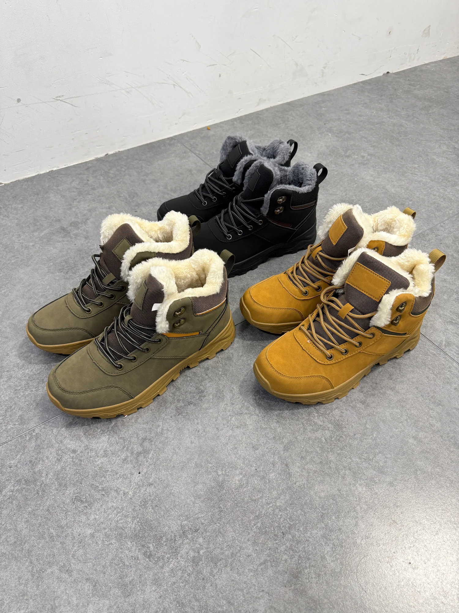 

Insulated Thickened Winter Men's Waterproof Fleece Lined Hiking Boots Outdoor Snow Boots Casual Low Heel round Toe Booties