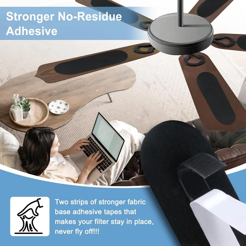 AC39-12 Pack Ceiling Fan Filters, Transform Your Fan Into A Powerful Air Purifier, Captures Dust, Pollen, Pet Dander