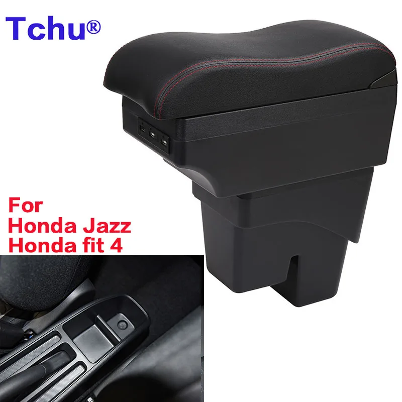 For Honda Jazz Armrest Box 2021 2022 For Honda Fit 4 Car Armrest Jazz 4 Armrest Storage box 2021 2022  USB charging Auto Parts