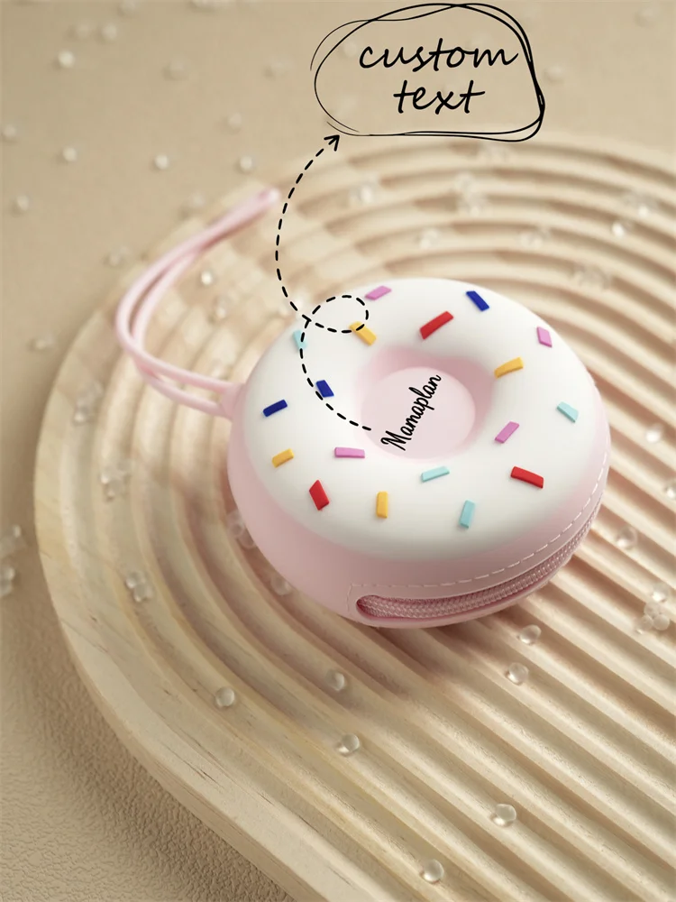 

Custom Name 1PCS Silicone Baby Pacifier Box Donut Shape Holder Portable Nipple Storage Soft Zipper Case Baby Accessories