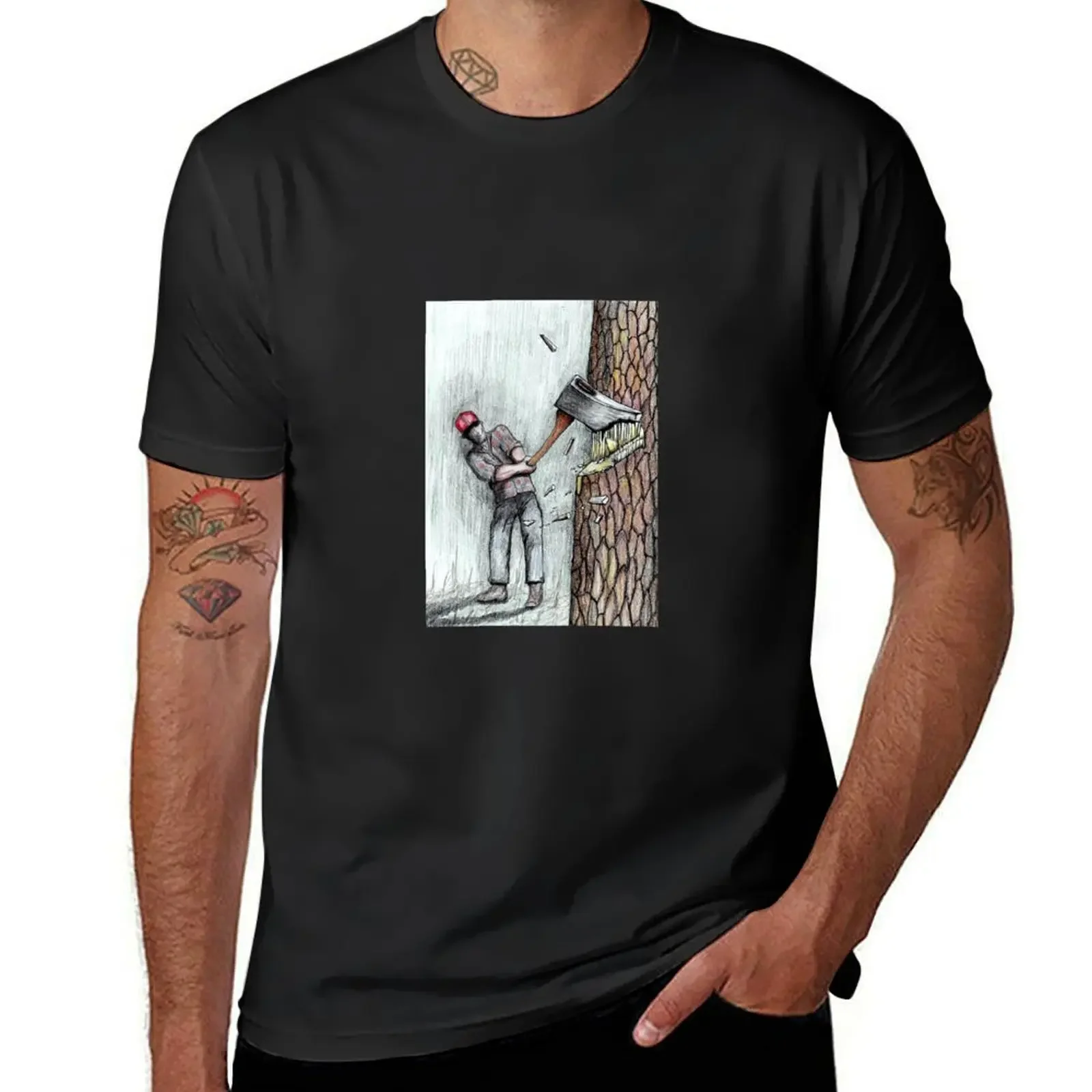 Arborist Tree Surgeon Lumberjack Logger chainsaw T-Shirt sports fans cotton graphic tees plus size men clothing