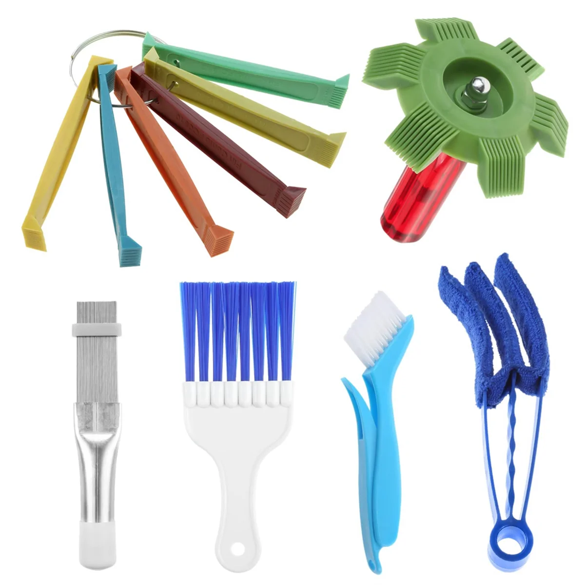 Fin Straightener 6PCS Air Conditioning Brush Tool Steel AC Evaporator Comb Radiator Condenser Fin Comb FCR6 Fin Comb Tool