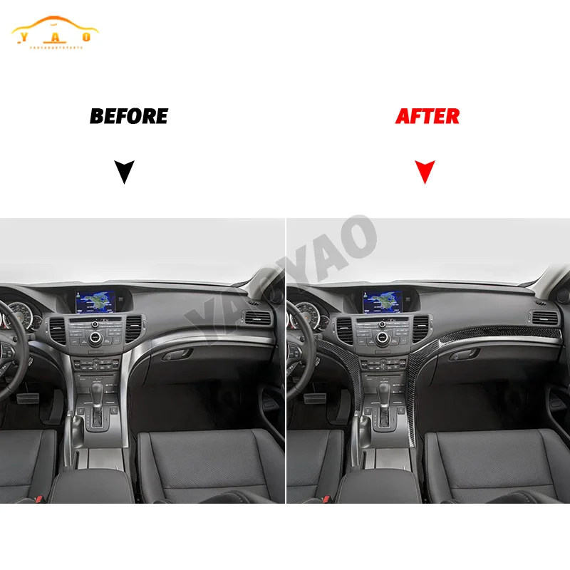 

Carbon Fiber Car Sticker Central Control Board Car Accessories Interior Decorative For Acura TSX 2009-2014