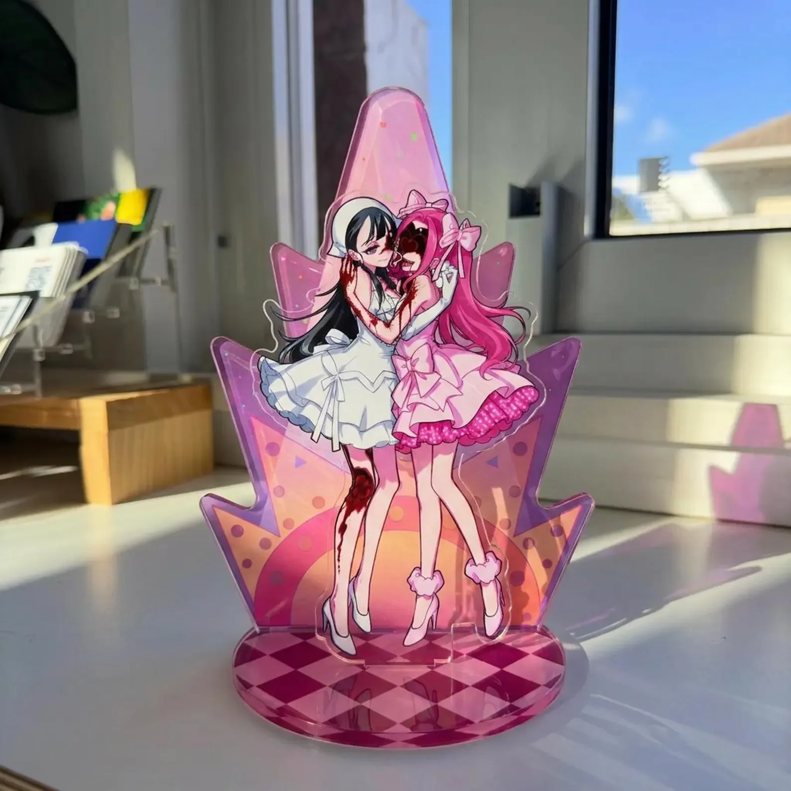 Mizi & Sua Alien Stage Fan Art Acrylic Standee Misu Inspired Desk Decor Cute Anime Character Holder for Fans