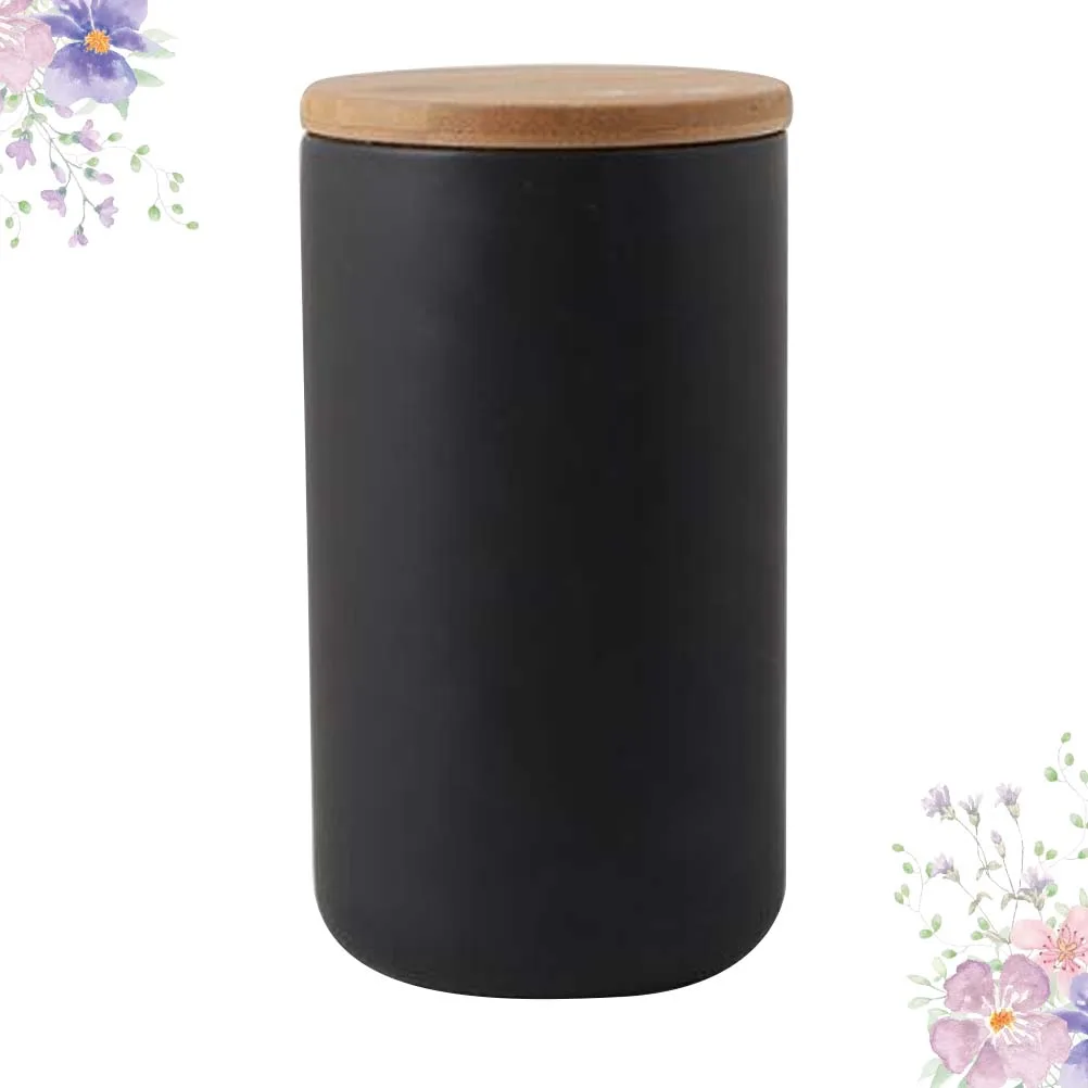 

Sealed Ceramic Food Storage Containers Kitchen Dry Grain Boxes Moisture Proof Fresh Keeping Large Black Premium Cereal
