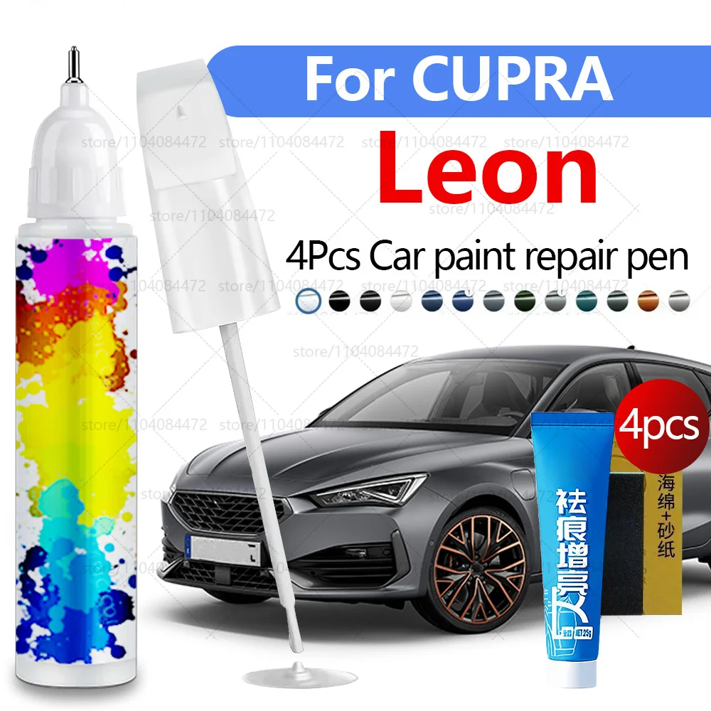 

Ручка для ремонта автомобильной краски для 2020-2025 CUPRA Leon, аксессуары для ремонта царапин, 4 шт., синее желание, красная бронза, серая, лечебная, белая