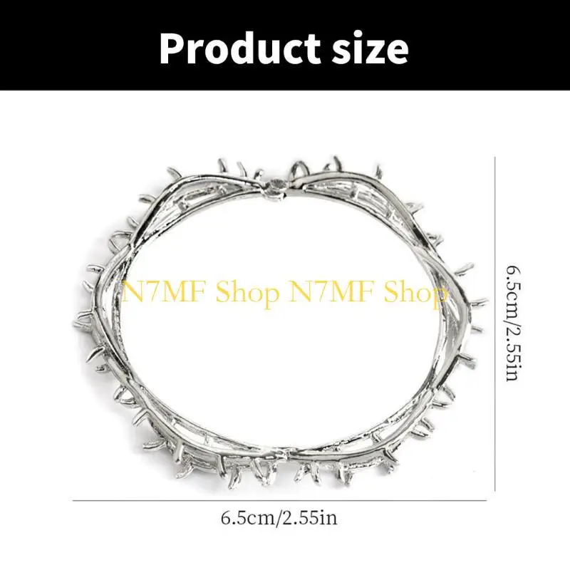 N7MF فريدة من نوعها سوار أزياء أزياء سوار للأزياء يضم تصميمات شوكة مفصلة لرواد الحفلات #6