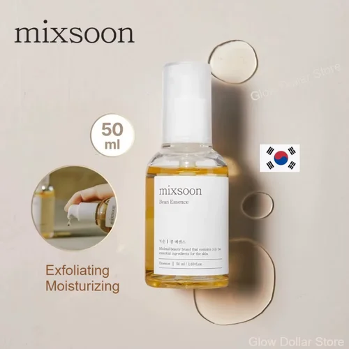 Cuidado de la piel coreano Mixsoon Glow Bean Essence, suero de ácido hialurónico exfoliante hidratante suero de barrera hidratante Facial 50ml