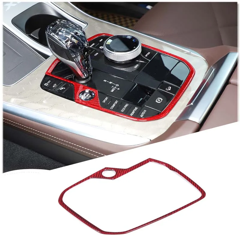 

Для BMW 3 серии/4 серии/8/X3X5X6X7 2019-2024 рамка панели трансмиссии серии BMW из настоящего углеродного волокна