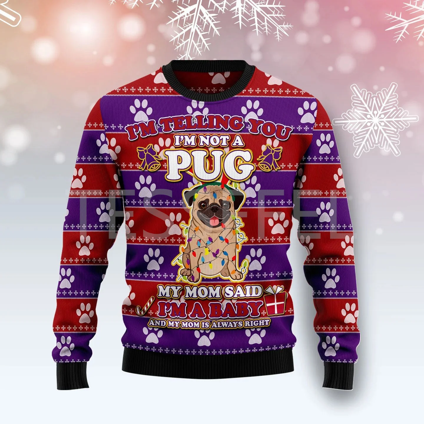 Suéter feo de Navidad para Cosplay, jersey de manga larga con estampado 3D de dibujos animados de perro, gato, Papá Noel, tatuaje, otoño e invierno,