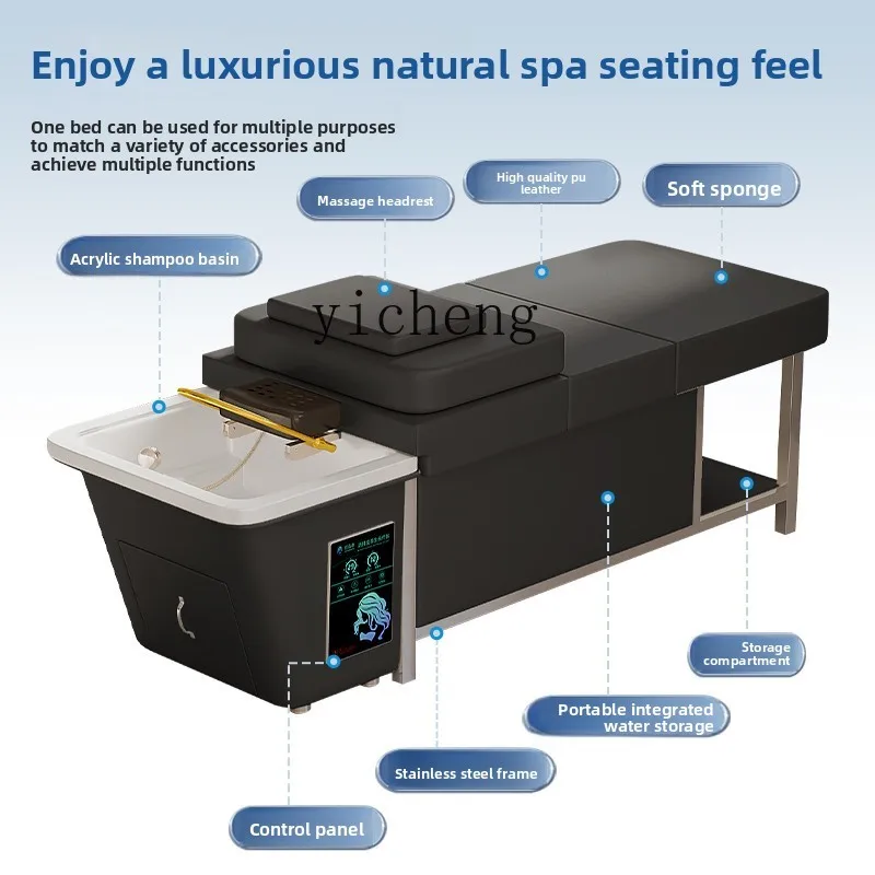 

XL water storage type head treatment water circulation shampoo bed free of water connection special massage bed