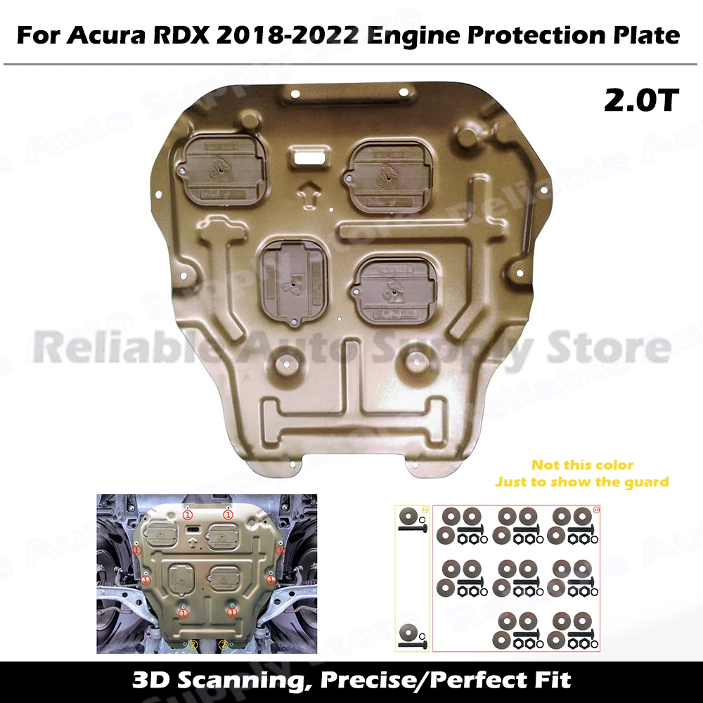 Engine Skid Plate Under Splash Shield For Acura RDX 2018-2022 2.0T Chassis Bottom Durable Shockproof Waterproof Protection Guard