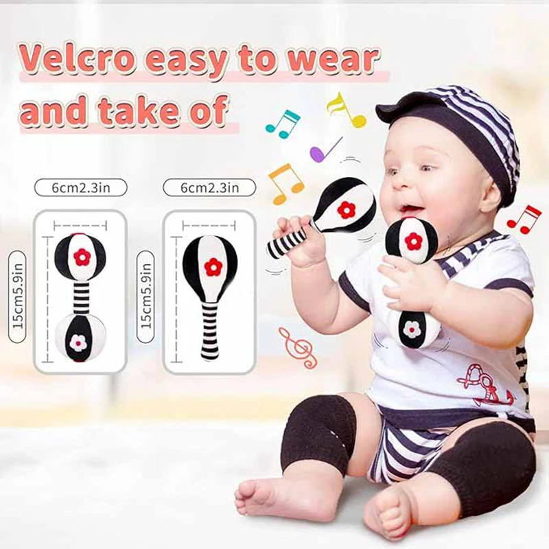 Soft Rattles For Baby,Black And White High Contrast 0-3 Months Newborn Toys,Baby Toys 0-6 Months,Infant Toys