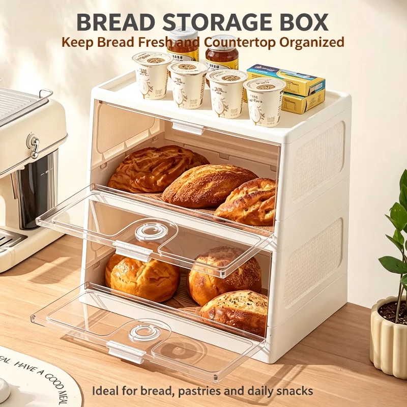 Food Storage No Pantry - Çok Katmanlı Ekmek Saklama Kutusu, Hava