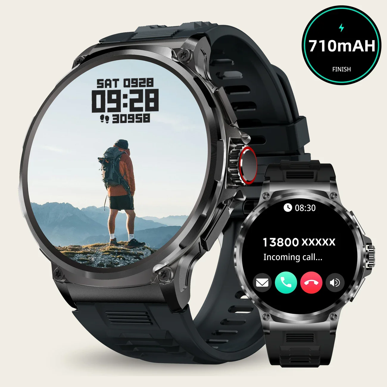 

New 710mAh Bluetooth Call Smart Watch Men Sports Watches Men 1.85"HD Health Monitor Waterproof Smartwatch For Android IOS