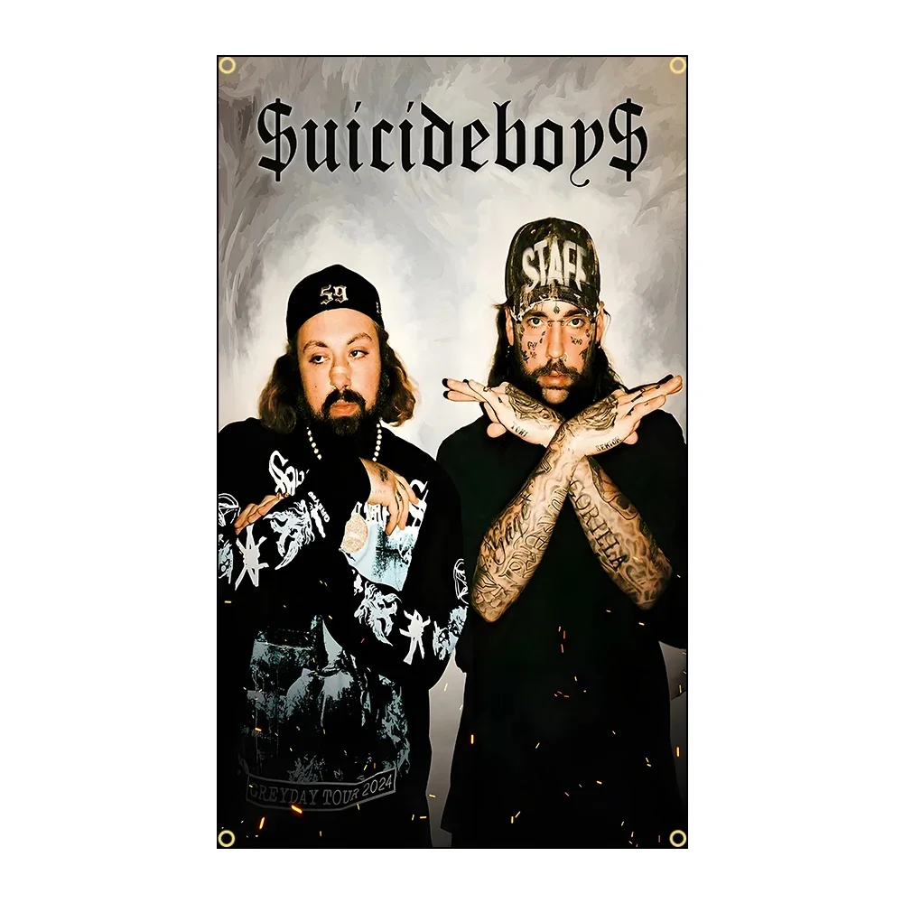 Suicide Boys Music Album Flag Polyeste Printing Banner for Garage Wall Art Out Door Decoration With Grommet