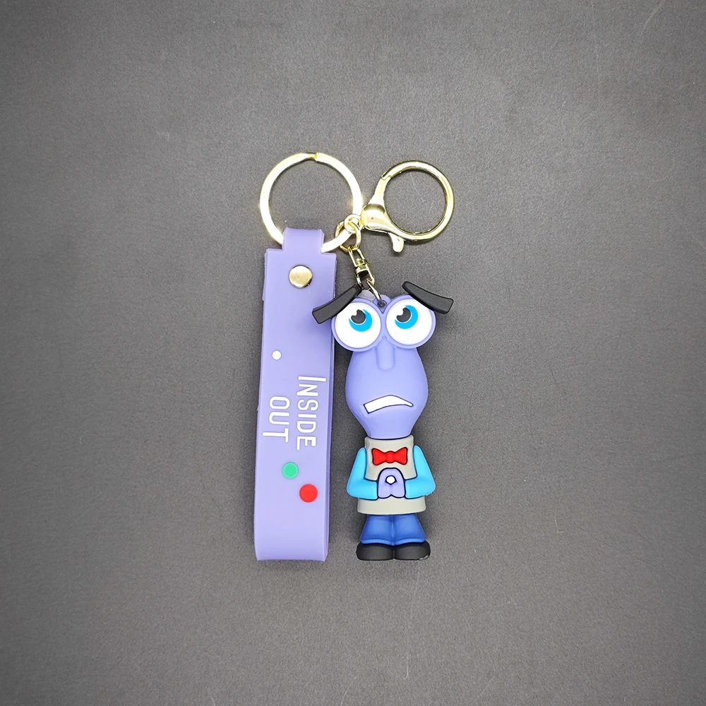 Brain Agent Team Inside Out Cartoon Keychain Car Keychain Pendant Q Version Action Figure Small Gift 3d Anime Figures Mini Doll