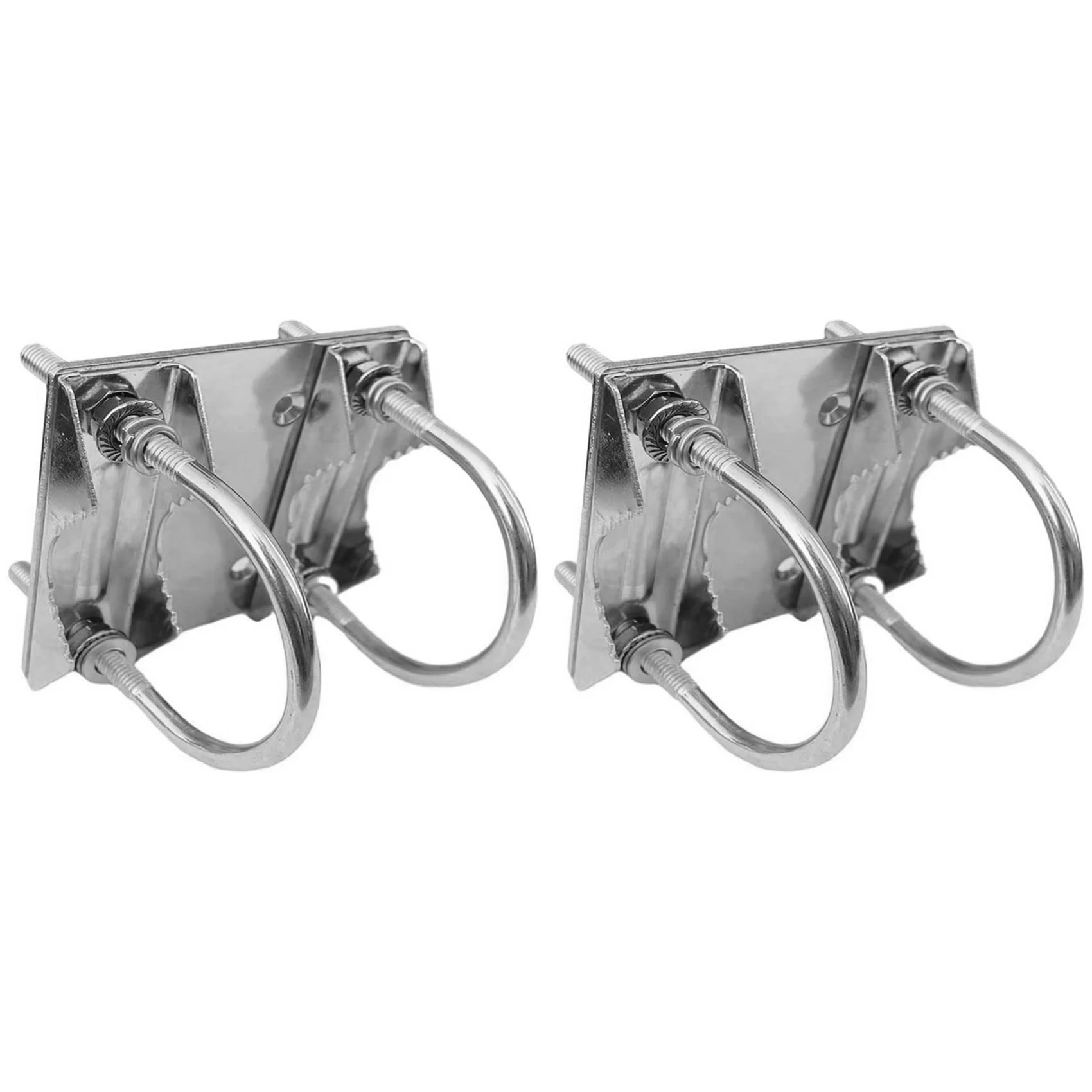 AT05-2X Universal Mount U-Bracket For Starlink Dish,Heavy U-Bolt Clamp Bracket,Roof Mast To Pole To Pipe Mounting Adapter