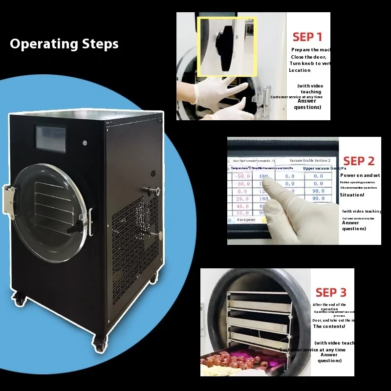 Small Vacuum Dryer For Home Use, Fruits, Vegetables, Pet Food, Freeze Drying Machine, Laboratory Instrument