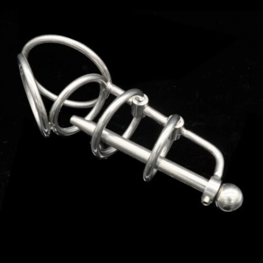 Stainless Steel Chastity Cage Urethral Plug Catheter Urethral Dilator Plug BDSM Penis Insert Toys Cock Rings Sex Toy for Men Gay