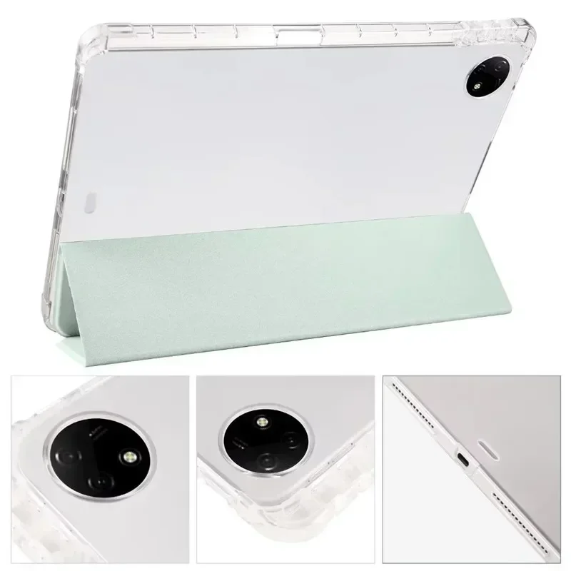 Para honor magic pad 2 caso com suporte de lápis com três dobras pu leaher macio tpu suporte traseiro caso tablet para honor magicpad 2 12.3 capa