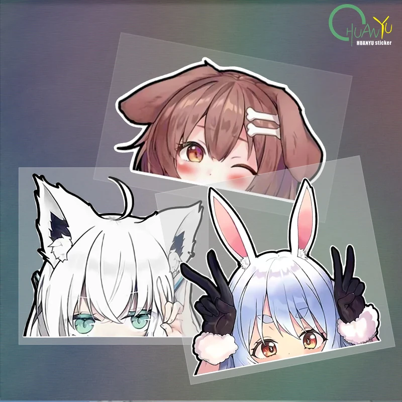 Car sticker JDM damp sticker pain car sticker Cat's ears (Steamed cat-ear shaped bread) girl waterproof reflective car sticker