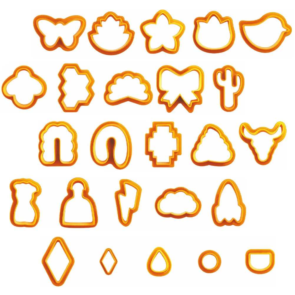 

25Pcs Polymer Clay Cutters Set Assorted Shapes Thick Edge Design Clay Cutter for DIY Earrings Craft Molds Earring Molds