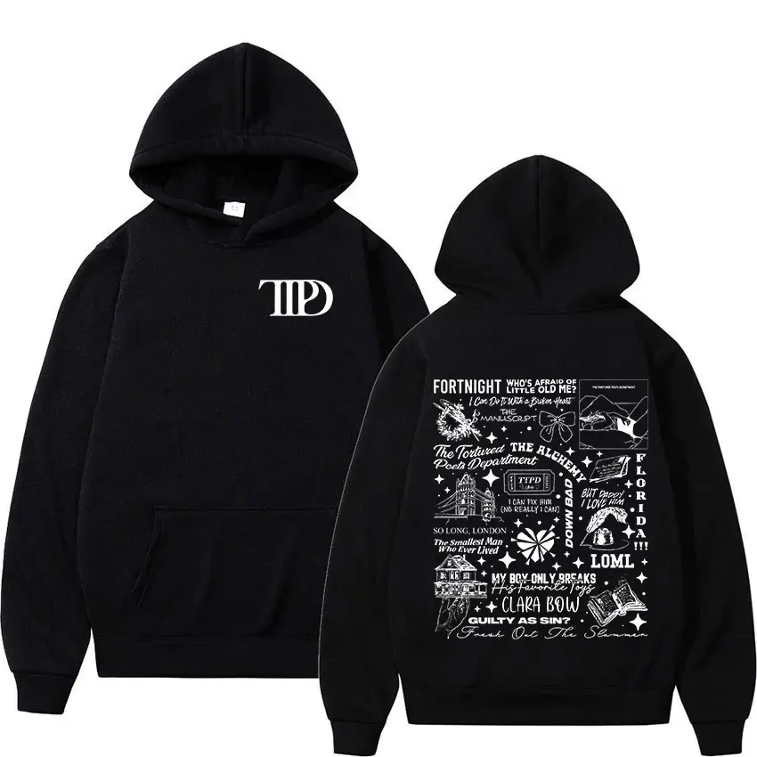 The Tortured Poets Department Music Album 2024 TTPD Hoodie Man Women's Retro High Quality Fashion Oversized Sweatshirt Pullover