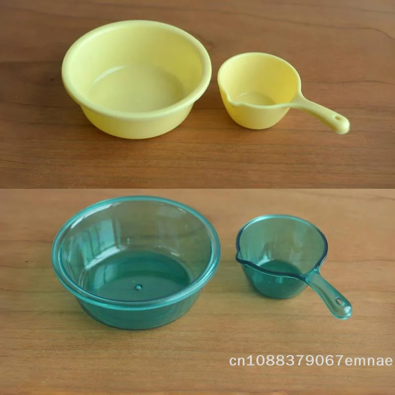

[ZYAS]【xxx】1 Set 1/6 1/12 Dollhouse Miniature Simulation Plastic Basin Water Scoop Model Doll House Kitchen Accessories Toy[ZYS]