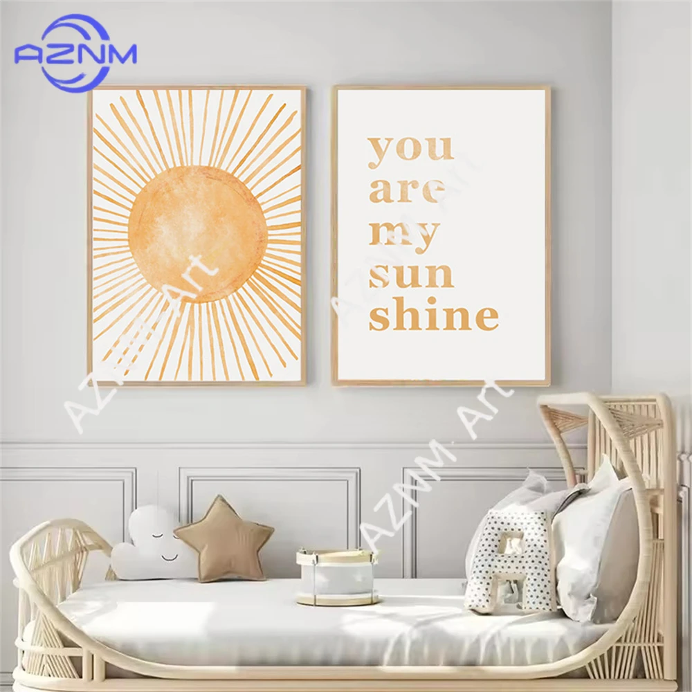 Boho Rainbow Sun Posters Abstr - огляд і ціна Baby Nursery You Are My Sunshine