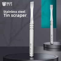 Non-Magnetic Metal Tin Scraper Super Hard Steel Round Handle Grip MultiPurpose Scraper for Scrape Tin/Pry the Screen