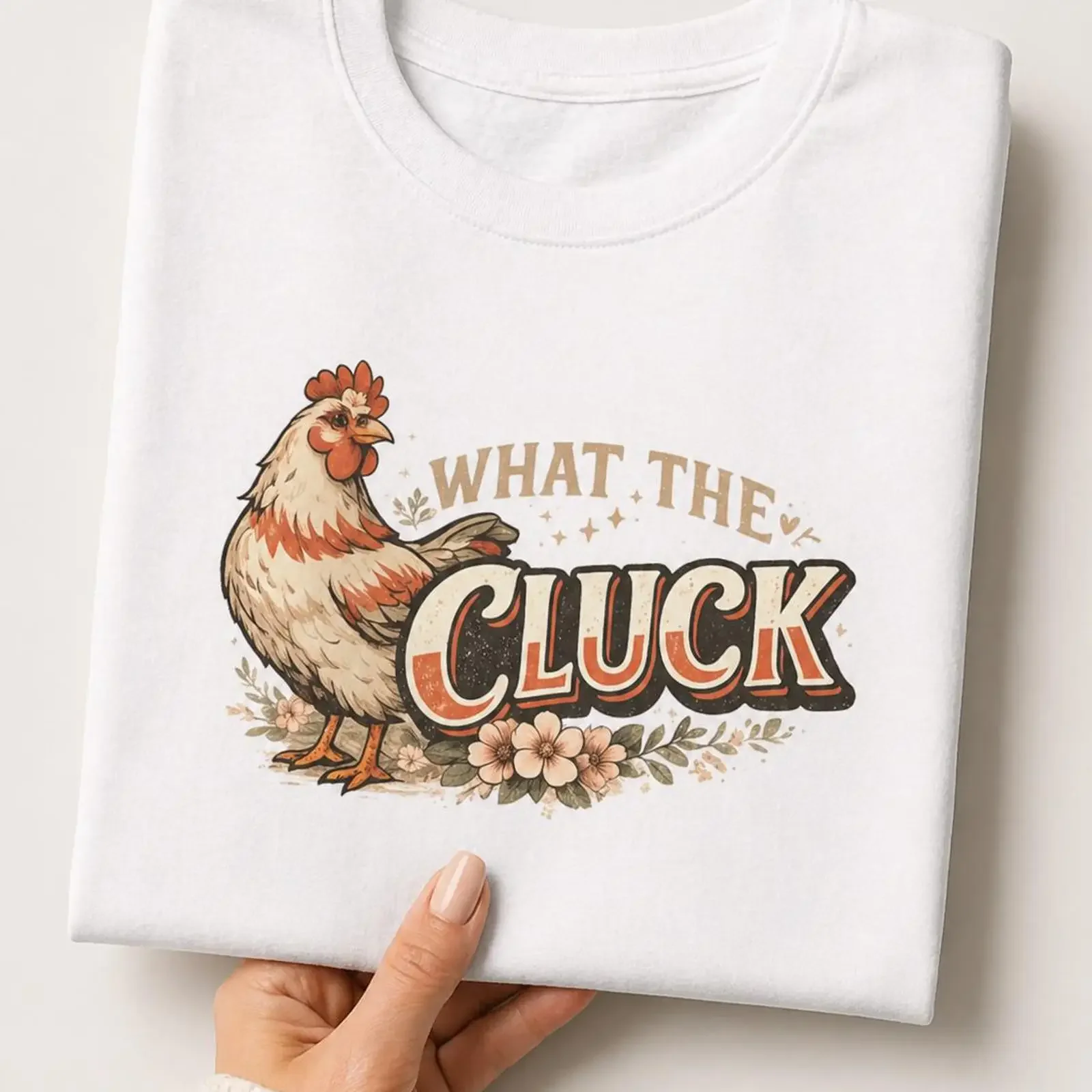 What The Cluck Chicken T Shirt Midwest vintage Washed streetwear Unisex Breathable Casual designer clothes graphic fashion